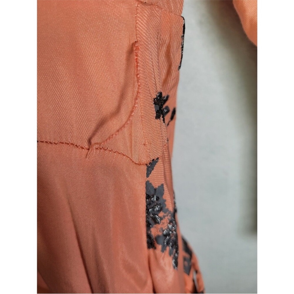 Free People Peach and Purple Midi Dress with Faux Fur Collar - Picture 9 of 9